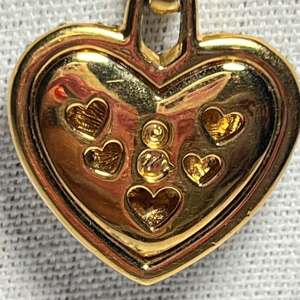 Swarovski Gold-Tone Necklace With Pave Crystal Heart Pendant & Chain - Picture 6 of 7